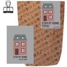Geschenktüte + Grußkarte STAY AT HOME! ALLES LIEBE!