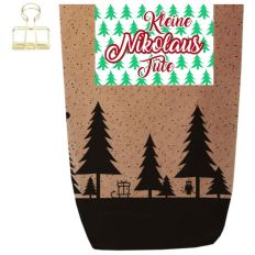Geschenktüte X-MAS WALD - KLEINE NIKOLAUS TÜTE - zum Befüllen