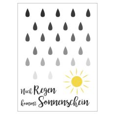 Personalisierbare Grußkarte NACH REGEN KOMMT SONNENSCHEIN