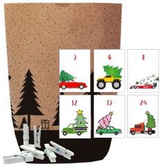Adventskalender Set X-MAS WALD BAUMTRANSPORT