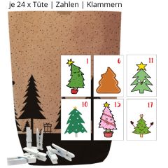 Adventskalender Set X-MAS WALD WEIHNACHTSBÄUME