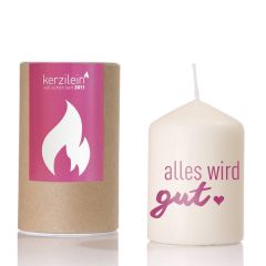 Kerze ALLES WIRD GUT - pink - 