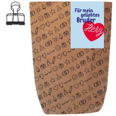 Geschenktüte BRUDERHERZ zum BEFÜLLEN