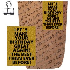 Geschenktüte + Grußkarte MAKE YOUR BIRTHDAY GREAT AGAIN! - zum Befüllen