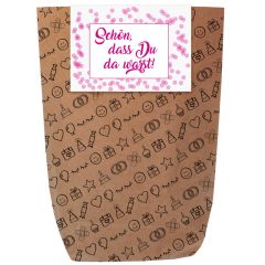 Mitgebseltüte DA WARST - pink - zum selber Befüllen