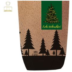 Geschenktüte X-MAS WALD - FROHE WEIHNACHTEN! LICHTERKETTE - zum Befüllen