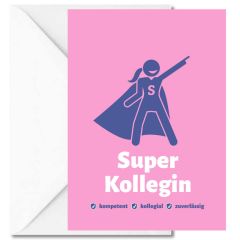 Geschenktüte + Grußkarte SUPER KOLLEGIN - zum Befüllen