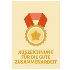Geschenktüte AUSZEICHNUNG FÜR DIE GUTE ZUSAMMENARBEIT - zum Befüllen