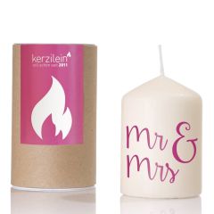 Kerze MR & MRS - pink -
