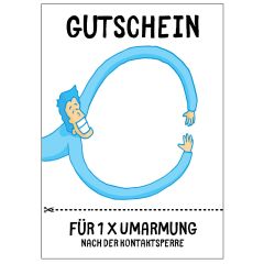 Postkarte GUTSCHEIN 1 x UMARMUNG